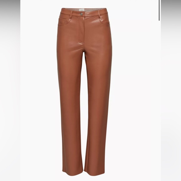 Aritzia Wilfred The Melina Pant Regular Length Size 4 Rich Chestnut Colour - Picture 3 of 6